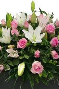 Rose lily coffin tribute
