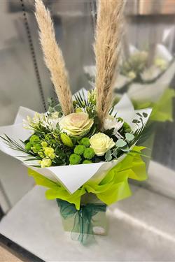 Green and Creams with pampas 
